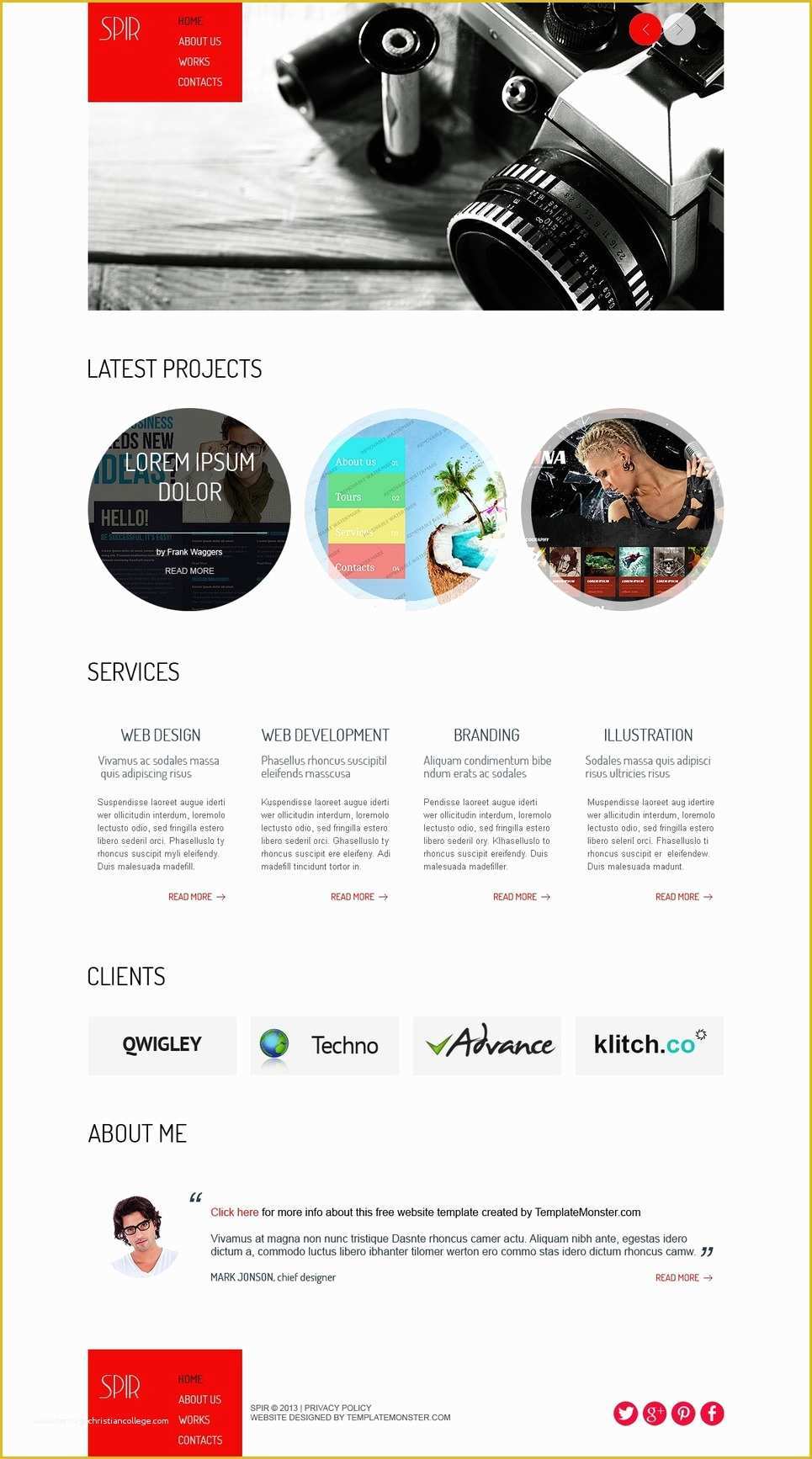 Free Portfolio Website Templates HTML Of Free HTML5 theme for Portfolio