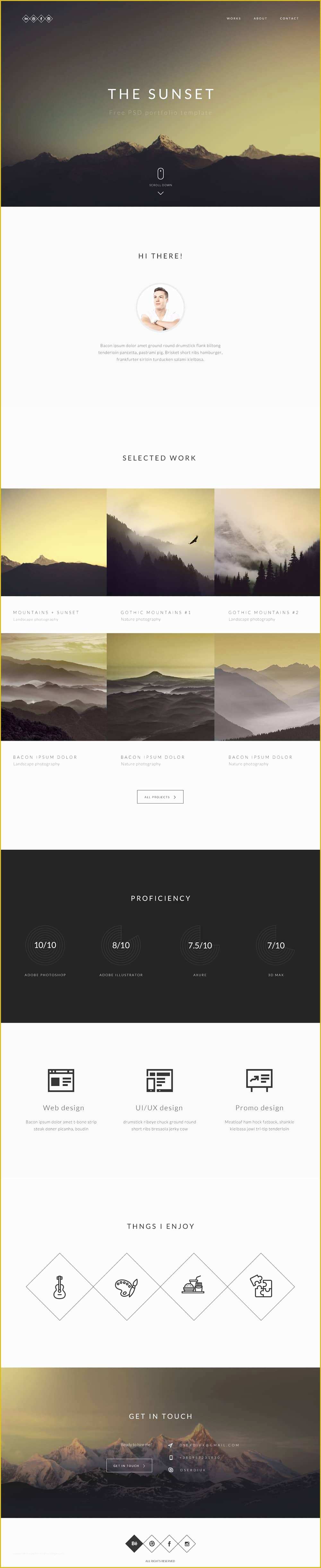 Free Portfolio Website Templates HTML Of Free Portfolio Website Templates Psd Css Author