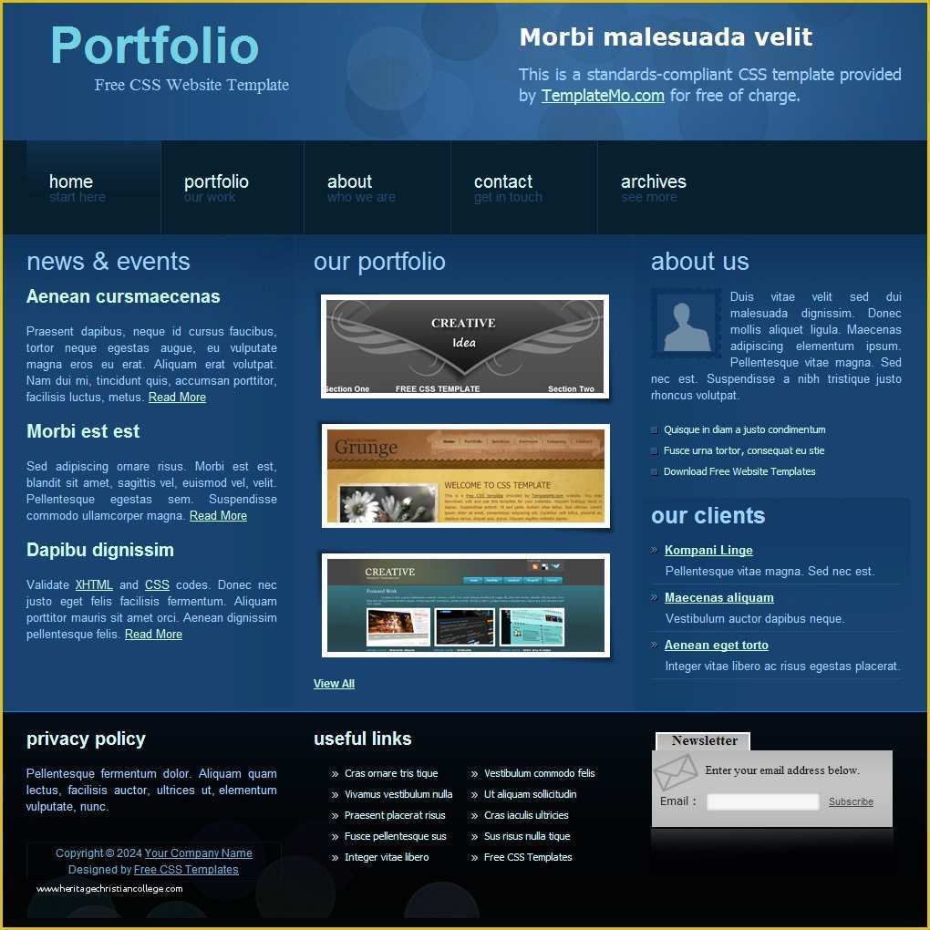 Free Portfolio Website Templates HTML Of Free Template 164 Portfolio