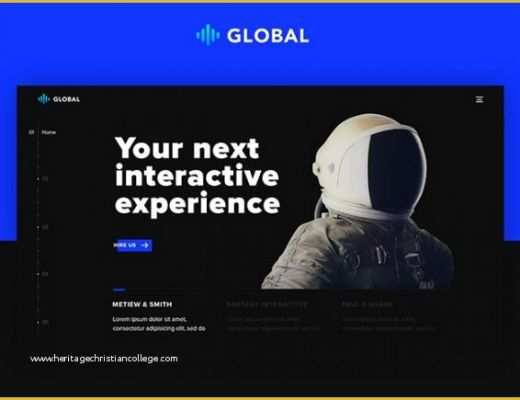 Free Portfolio Website Templates HTML Of Global A Futuristic One Page Portfolio In Psd and HTML