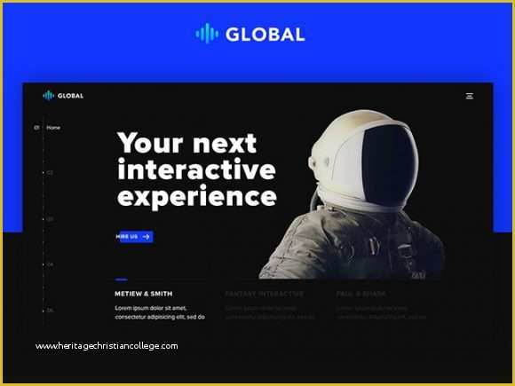 Free Portfolio Website Templates HTML Of Global A Futuristic One Page Portfolio In Psd and HTML