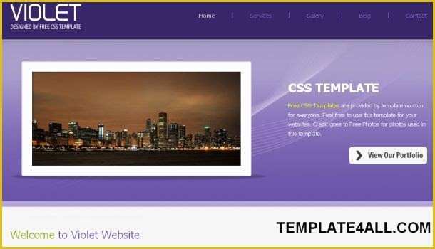 Free Portfolio Website Templates HTML Of Violet Portfolio Css Web Template Free Cms