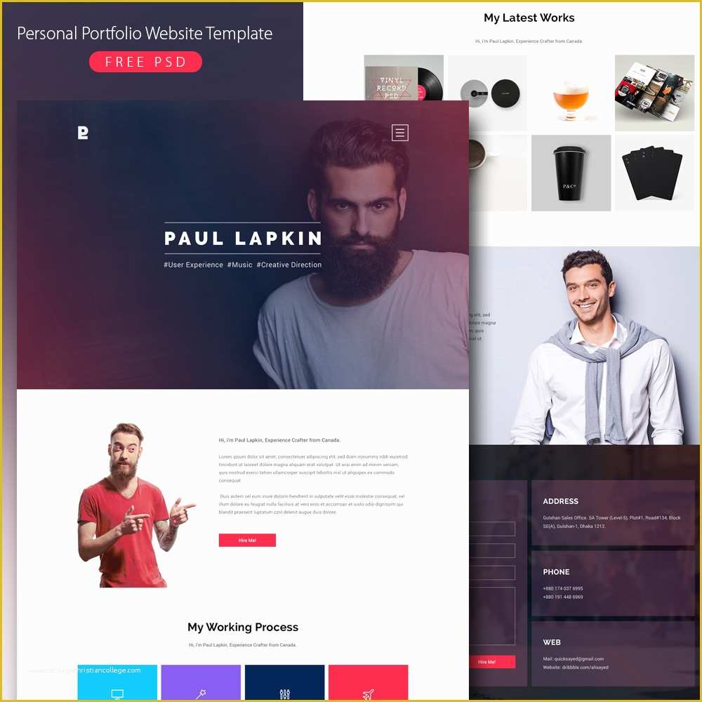 Free Portfolio Website Templates Of Personal Portfolio Website Template Free Psd Download