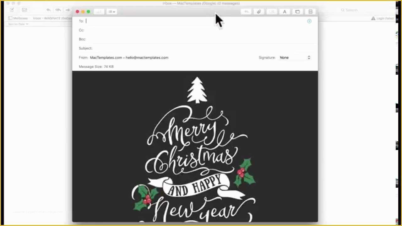 Free Postcard Templates for Mac Of Christmas Card Email Template for Apple Mail Stationary