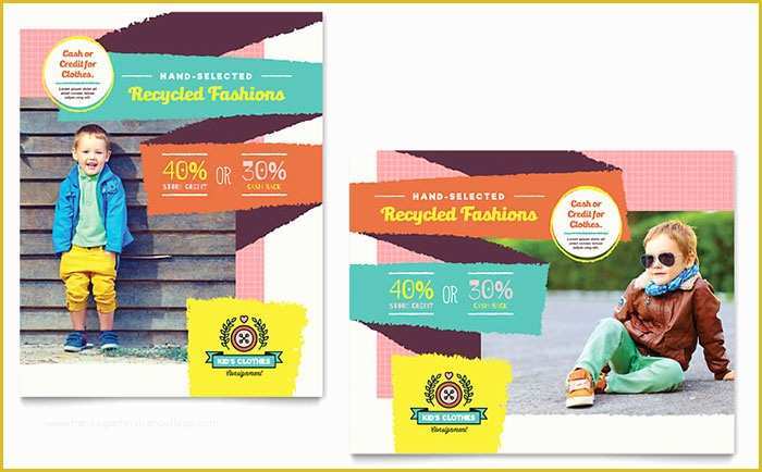 Free Poster Design Templates Of Kids Consignment Shop Poster Template Design