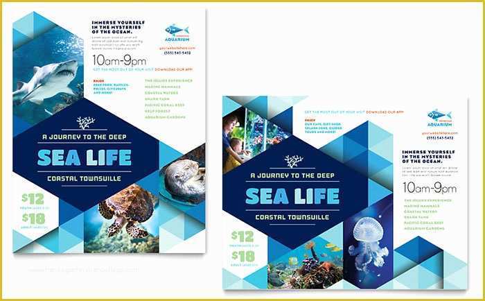 Free Poster Design Templates Of Ocean Aquarium Poster Template Design