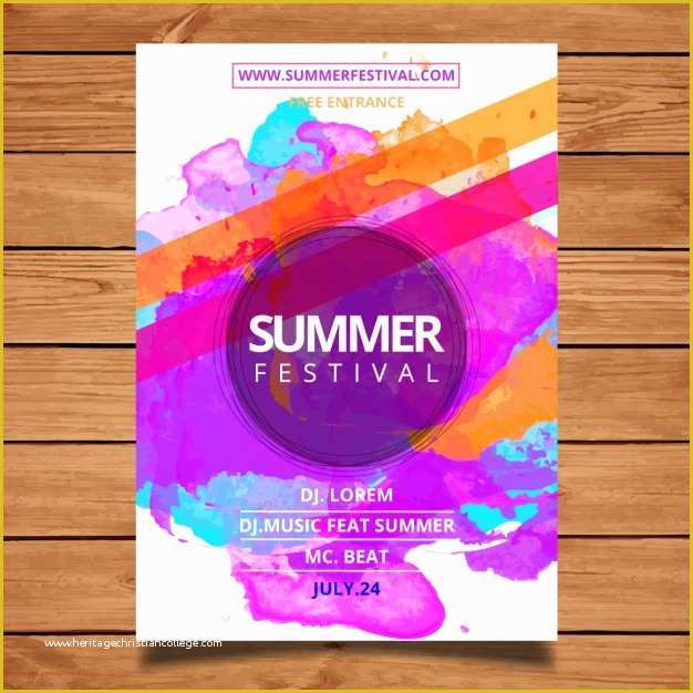 Free Poster Templates Of Summer Festival Poster Template Vector