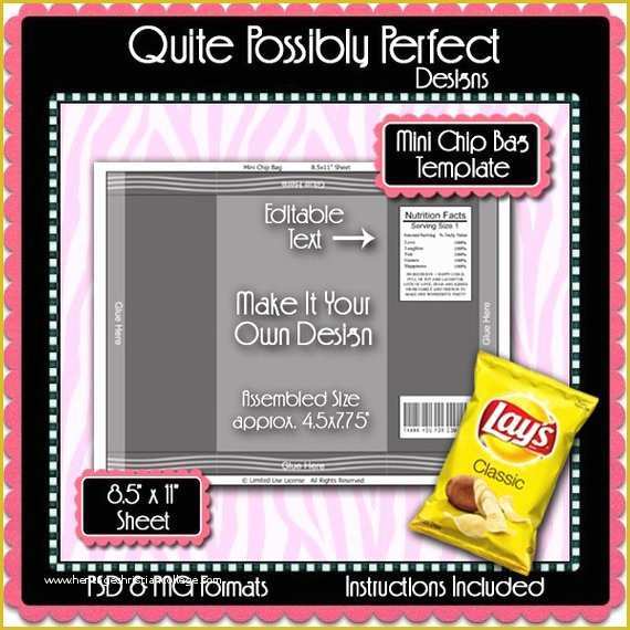 Free Potato Chip Bag Template Of Mini Chip Bag Template Instant Download Psd and Png formats