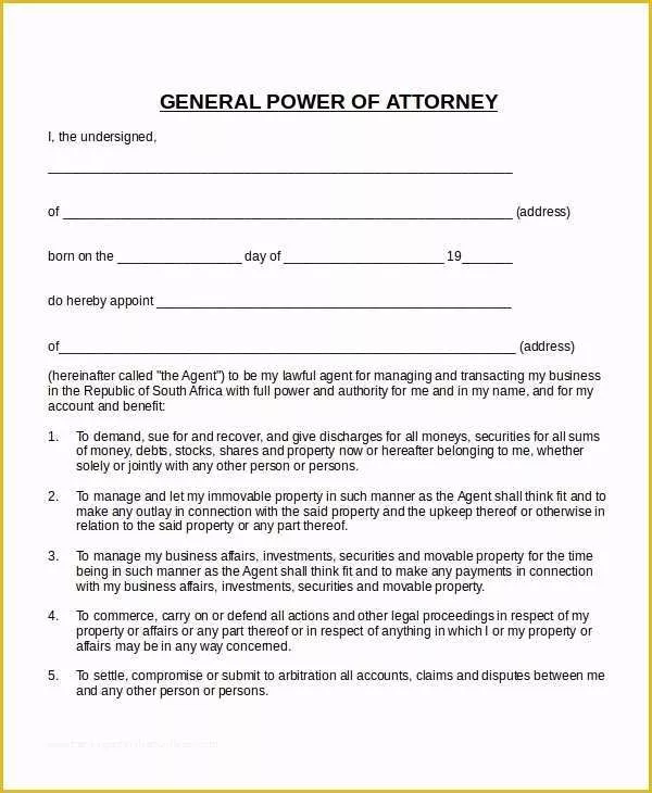 Free Power Of attorney form Template Of 15 Power Of attorney Templates Free Sample Example