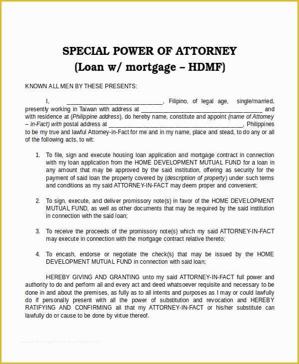 Free Power Of attorney form Template Of 15 Power Of attorney Templates Free Sample Example