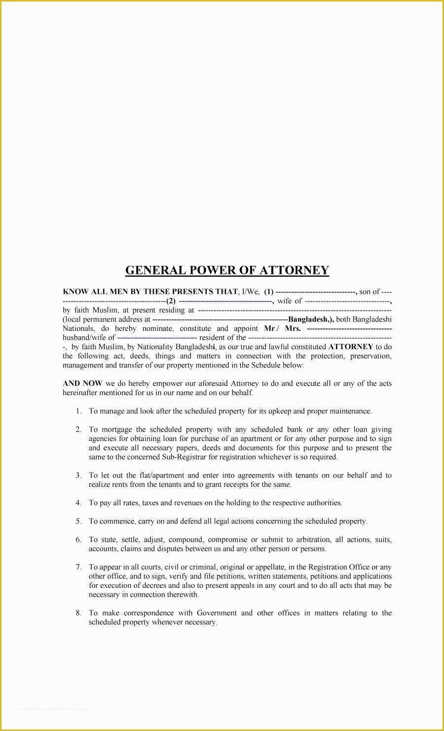 Free Power Of attorney form Template Of 50 Free Power Of attorney forms & Templates Durable