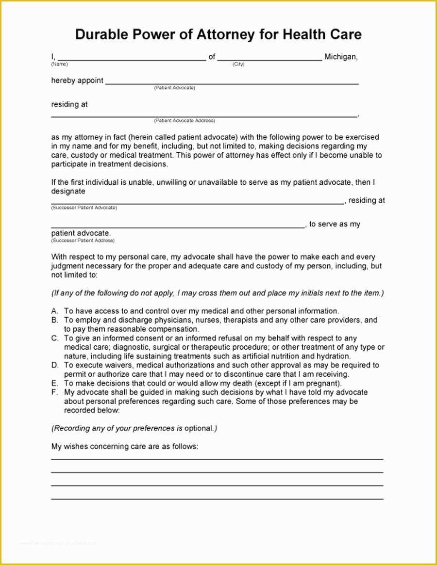 Free Power Of attorney form Template Of 50 Free Power Of attorney forms &amp; Templates Durable