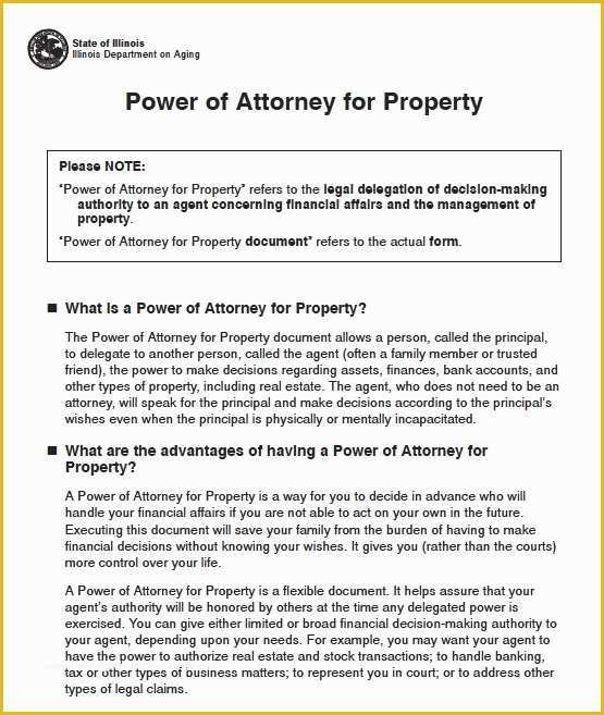 Free Power Of attorney form Template Of Free Illinois Power Of attorney forms and Templates