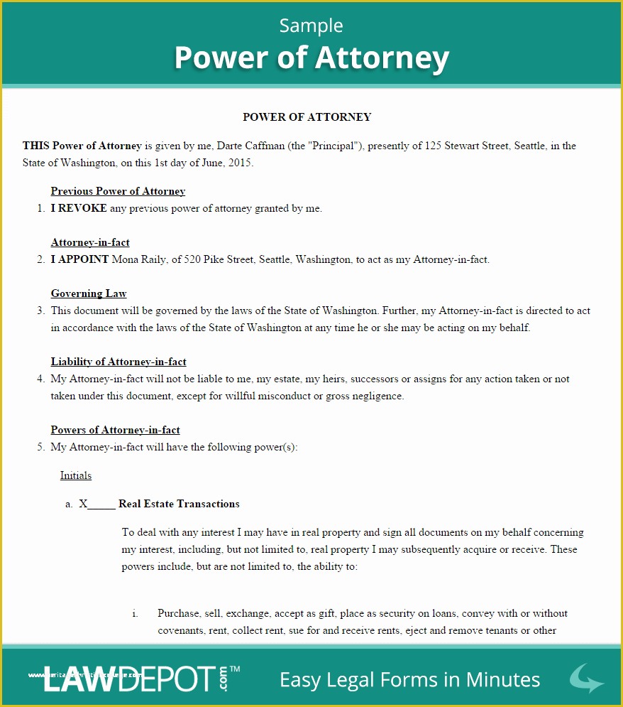Free Power Of attorney form Template Of Power Of attorney form Free Poa forms Us