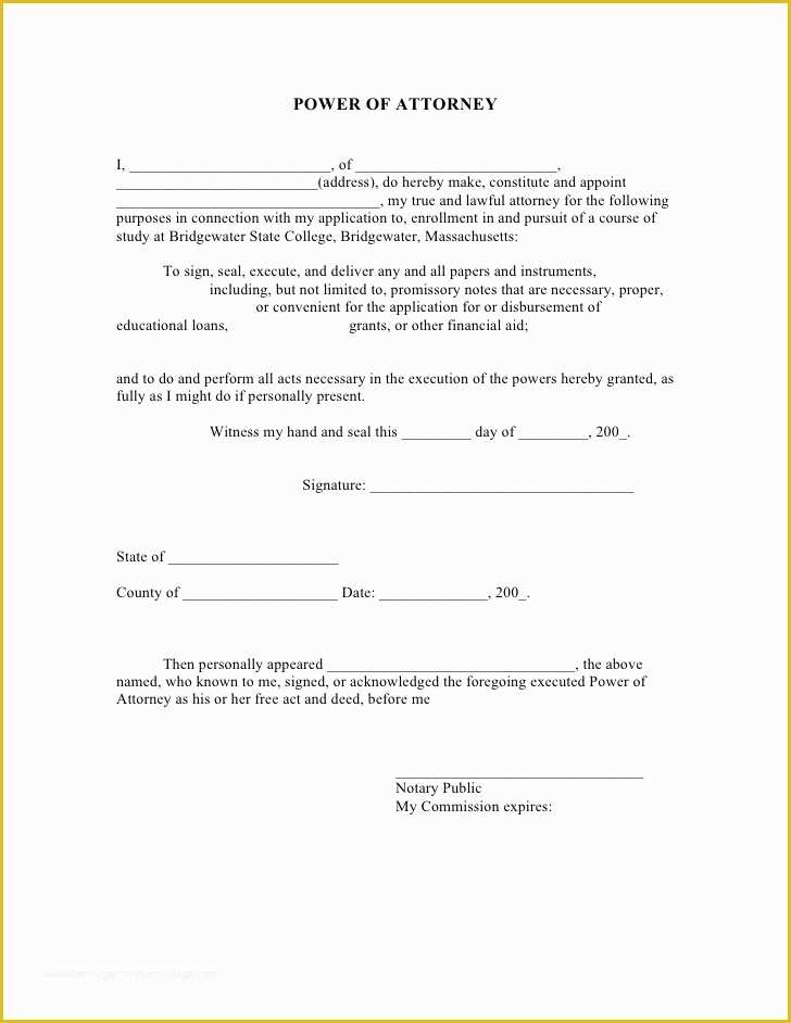 Free Power Of attorney form Template Of Power Of attorney form