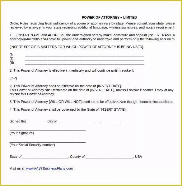 Free Power Of attorney form Template Of Power Of attorney Templates – 10 Free Word Pdf Documents