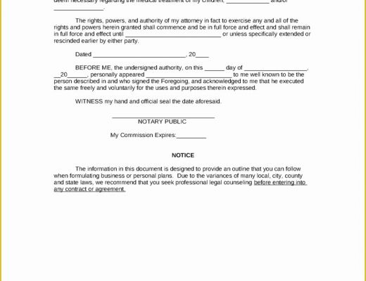 Free Power Of attorney form Template Of Sample Special Power Of attorney for Medical Authorization