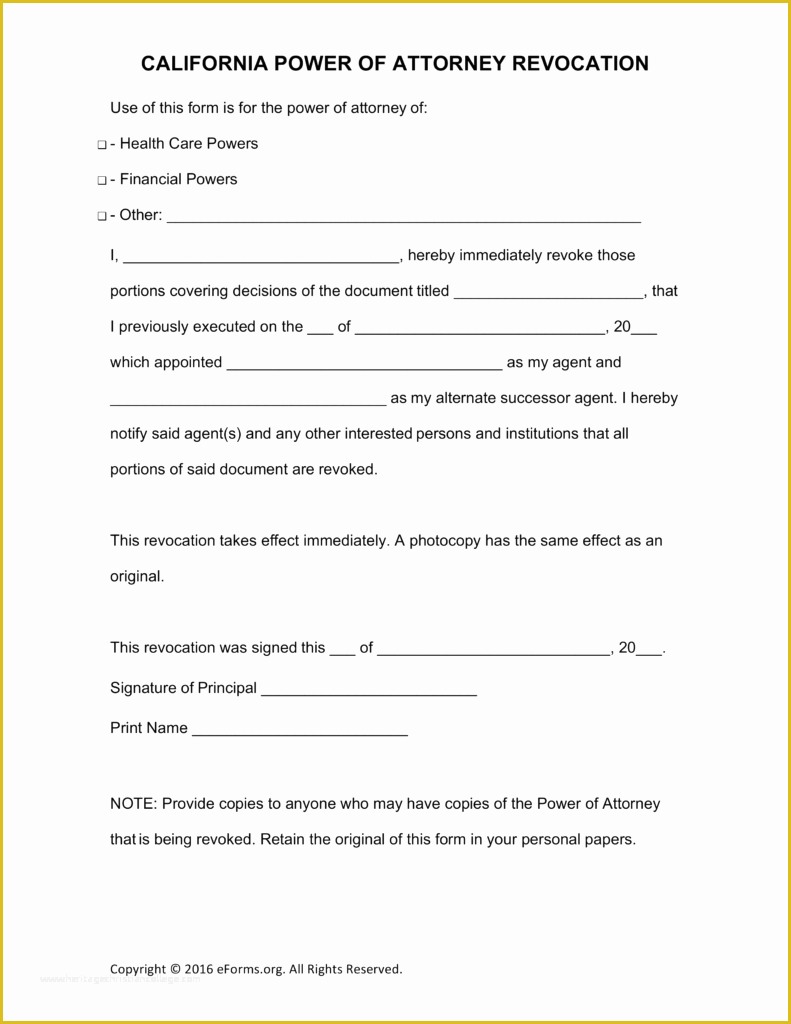 Free Power Of attorney Template California Of 20 Poa California form Templates