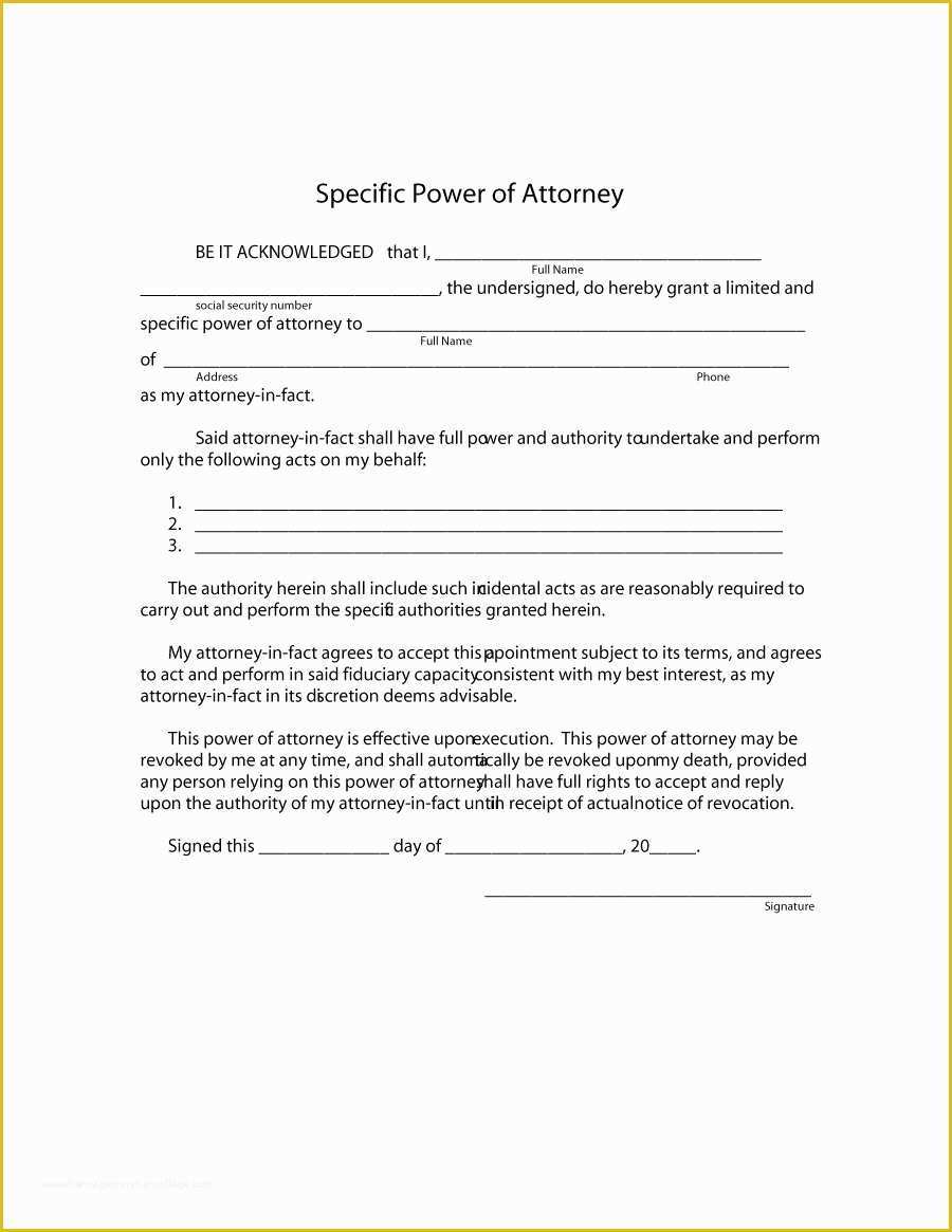 Free Power Of attorney Template California Of 50 Free Power Of attorney forms & Templates Durable