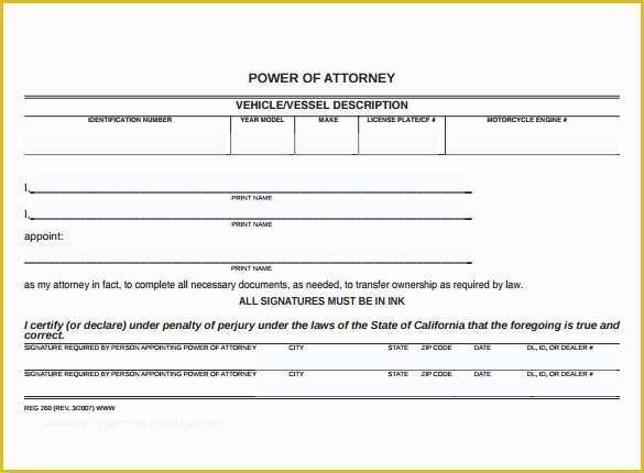 Free Power Of attorney Template California Of 8 Blank Power Of attorney forms – Samples Examples