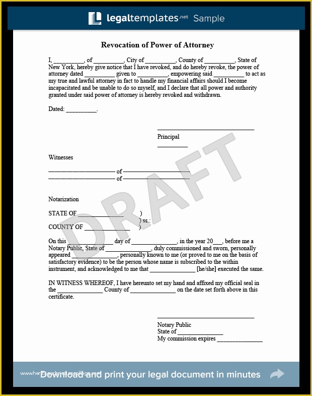 Free Power Of attorney Template California Of Create A Revocation Of Power Of attorney