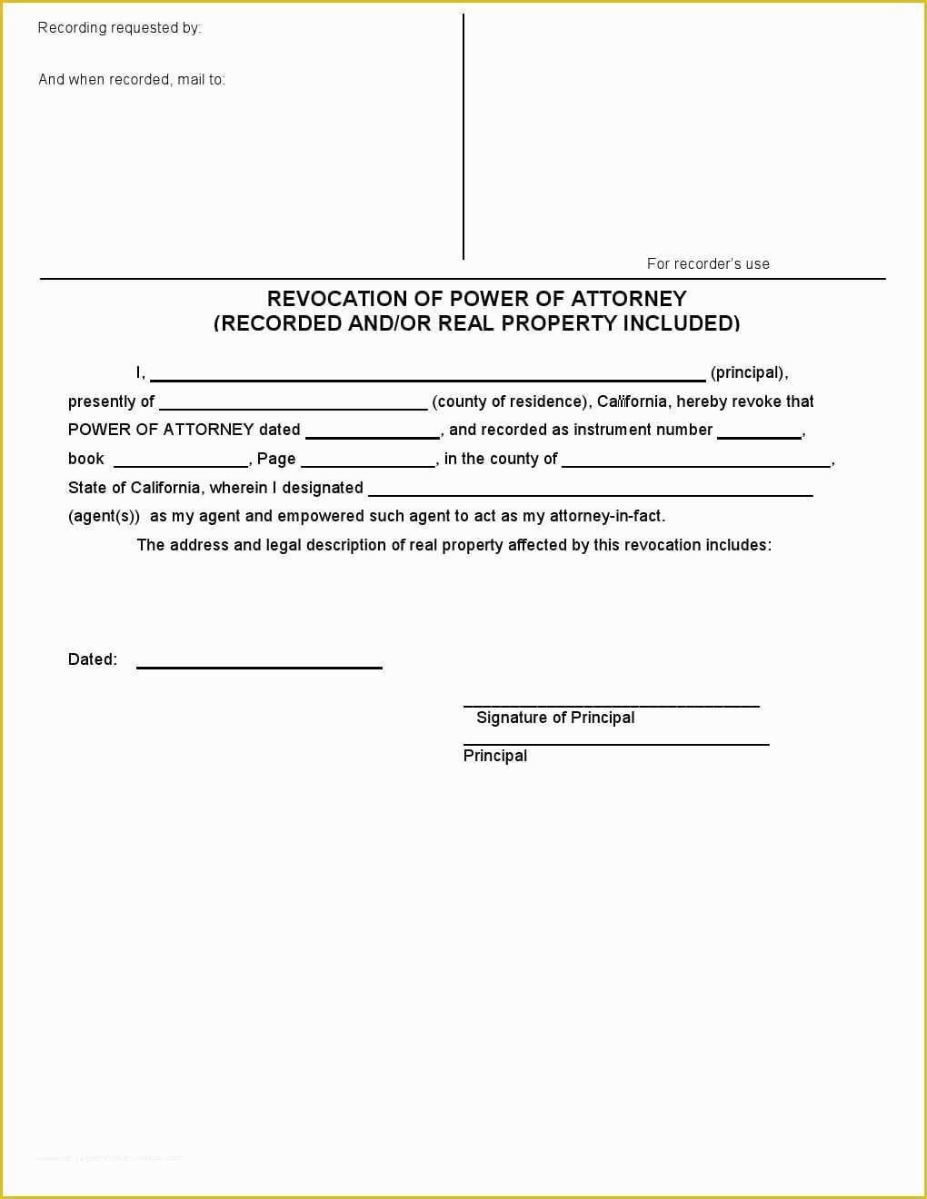 Free Power Of attorney Template California Of Free California Power Of attorney forms Adobe Pdf