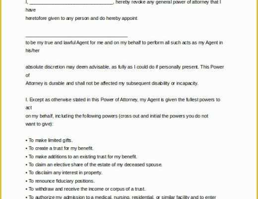 Free Power Of attorney Template Of 15 Word Power Of attorney Templates Free Download
