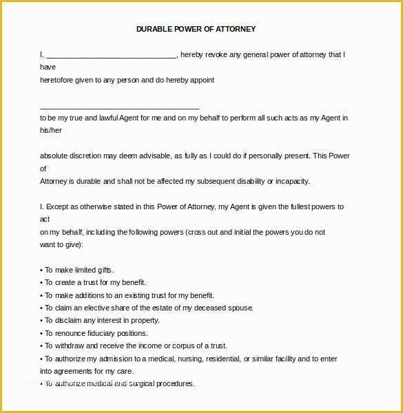 Free Power Of attorney Template Of 15 Word Power Of attorney Templates Free Download