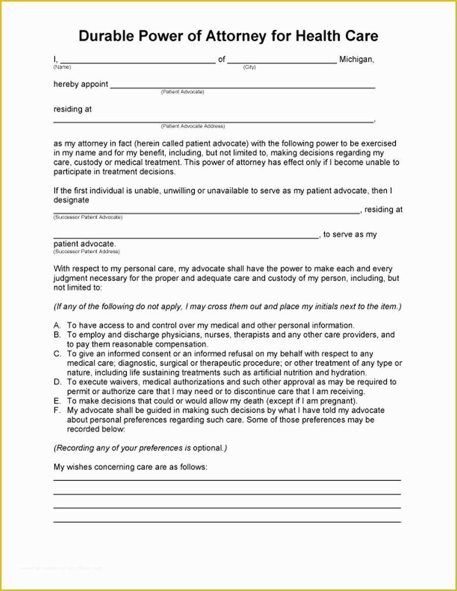 Free Power Of attorney Template Of 50 Free Power Of attorney forms & Templates Durable