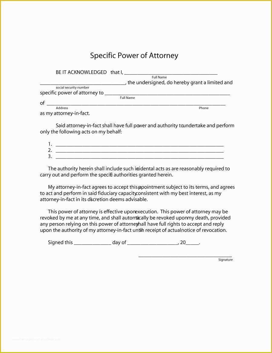 Free Power Of attorney Template Of 50 Free Power Of attorney forms &amp; Templates Durable