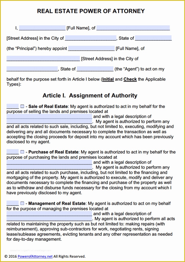 Free Power Of attorney Template Of Free Power Of attorney Templates In Fillable Pdf format
