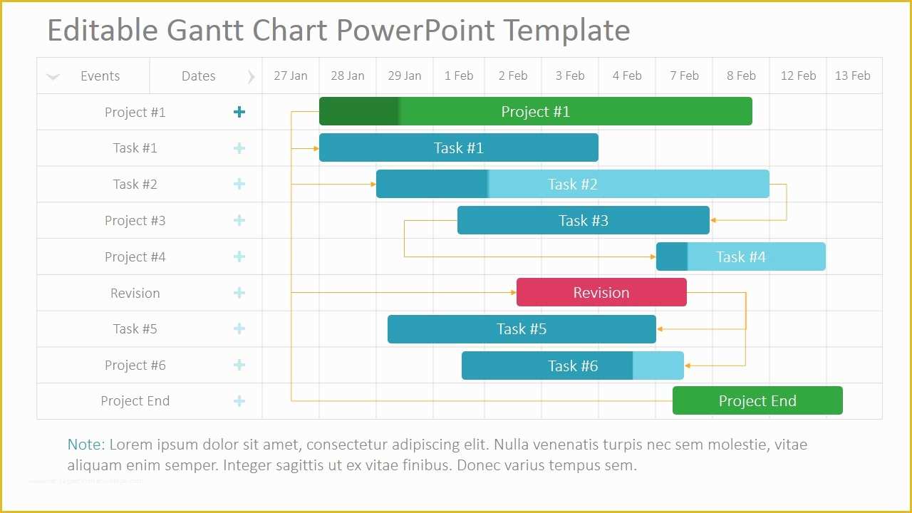 Free Powerpoint Project Management Templates Of Project Gantt Chart Powerpoint Template Slidemodel