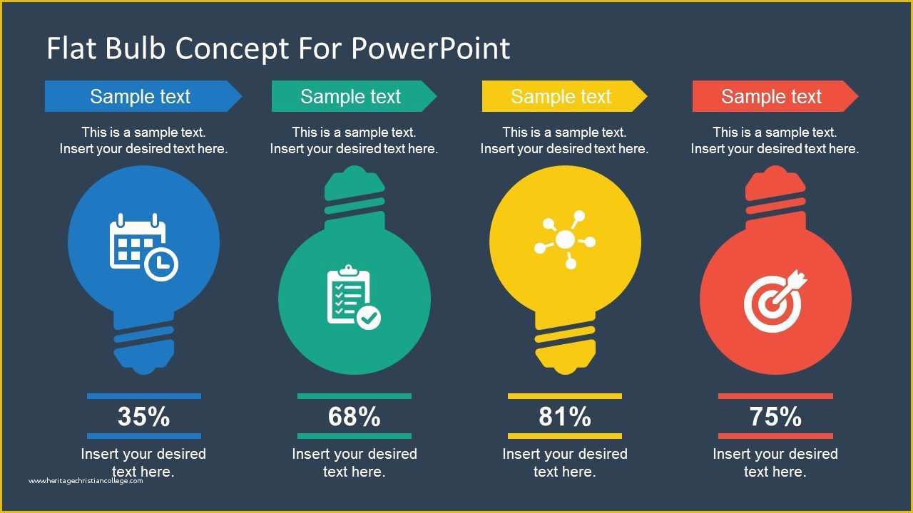 Free Powerpoint Slide Templates Of Free Flat Bulb Concept Slides