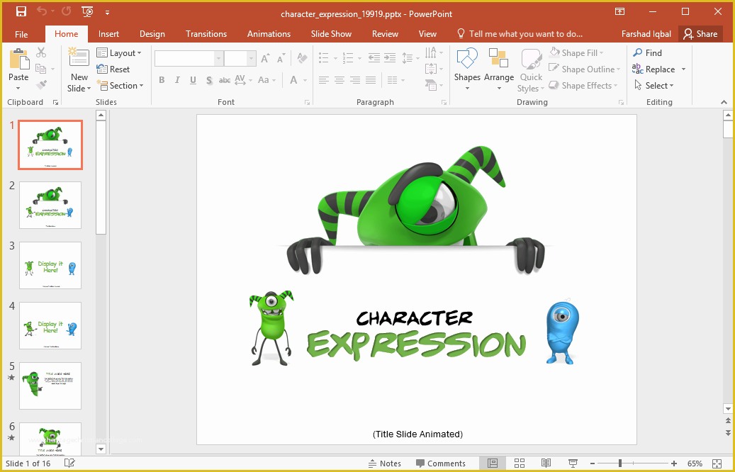 Free Powerpoint Templates 2017 Of Animated Character Expressions Powerpoint Template