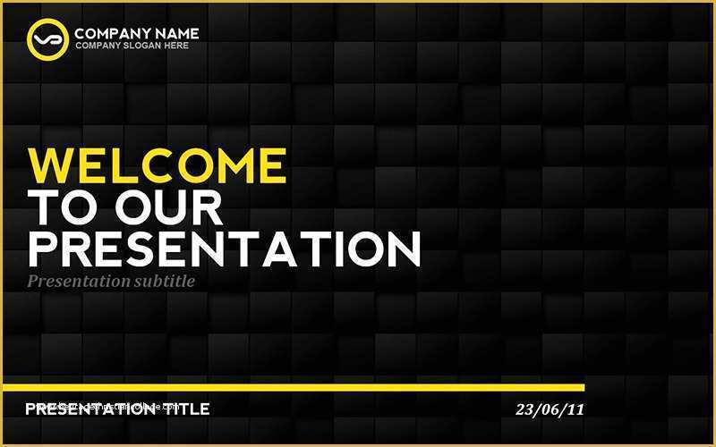 Free Powerpoint Templates for Conference Presentations Of Black &amp; Yellow Presentation Template by Erigonn