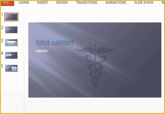 Free Powerpoint Templates Medical theme Of Caduceus Symbol Medical Powerpoint Template