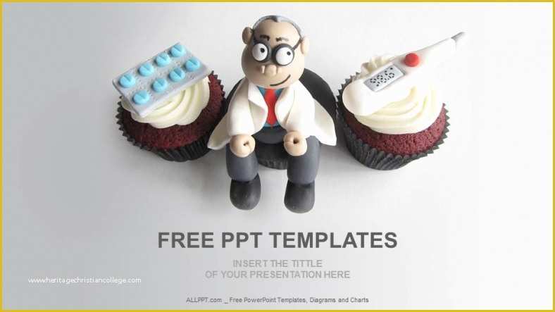 Free Powerpoint Templates Medical theme Of Doctor themed Cupcakes Medical Ppt Download Free