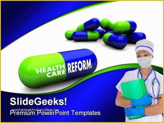 Free Powerpoint Templates Medical theme Of Health Care Reform Pills Medical Powerpoint Templates and