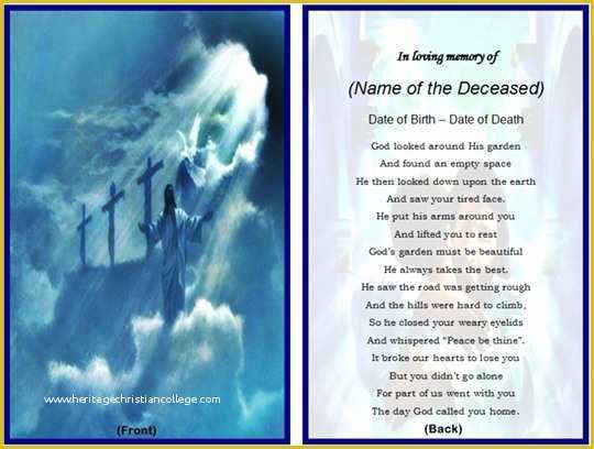 Free Prayer Card Template for Word Of 7 Best Of Printable Memorial Card Templates Free