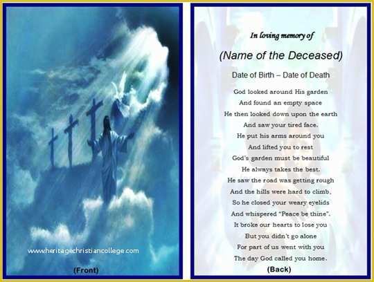 Free Prayer Card Template for Word Of 8 Best Of Funeral Card Templates Free Printable