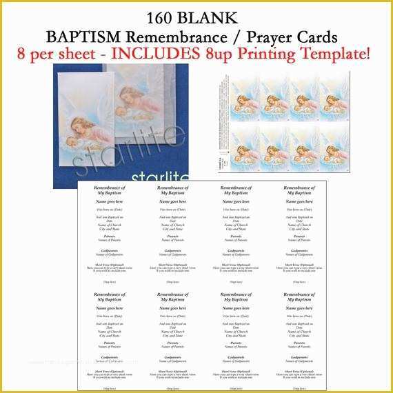 Free Prayer Card Template for Word Of Baptism Remembrance Cards Baptism Prayer Cards Favors