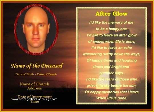 Free Prayer Card Template for Word Of Memorial Card Template Free