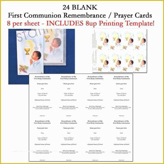 Free Prayer Card Template for Word Of Printable First Munion Remembrance Cards 1st Munion