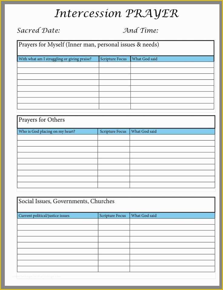 Free Prayer Card Template for Word Of Printable Prayer Journal Template Page