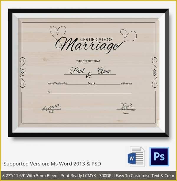 Free Premarital Counseling Certificate Of Completion Template Of 19 Marriage Certificate Templates