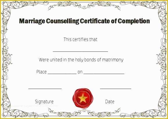 Free Premarital Counseling Certificate Of Completion Template Of Free Certificate Pletion Template Free Printable