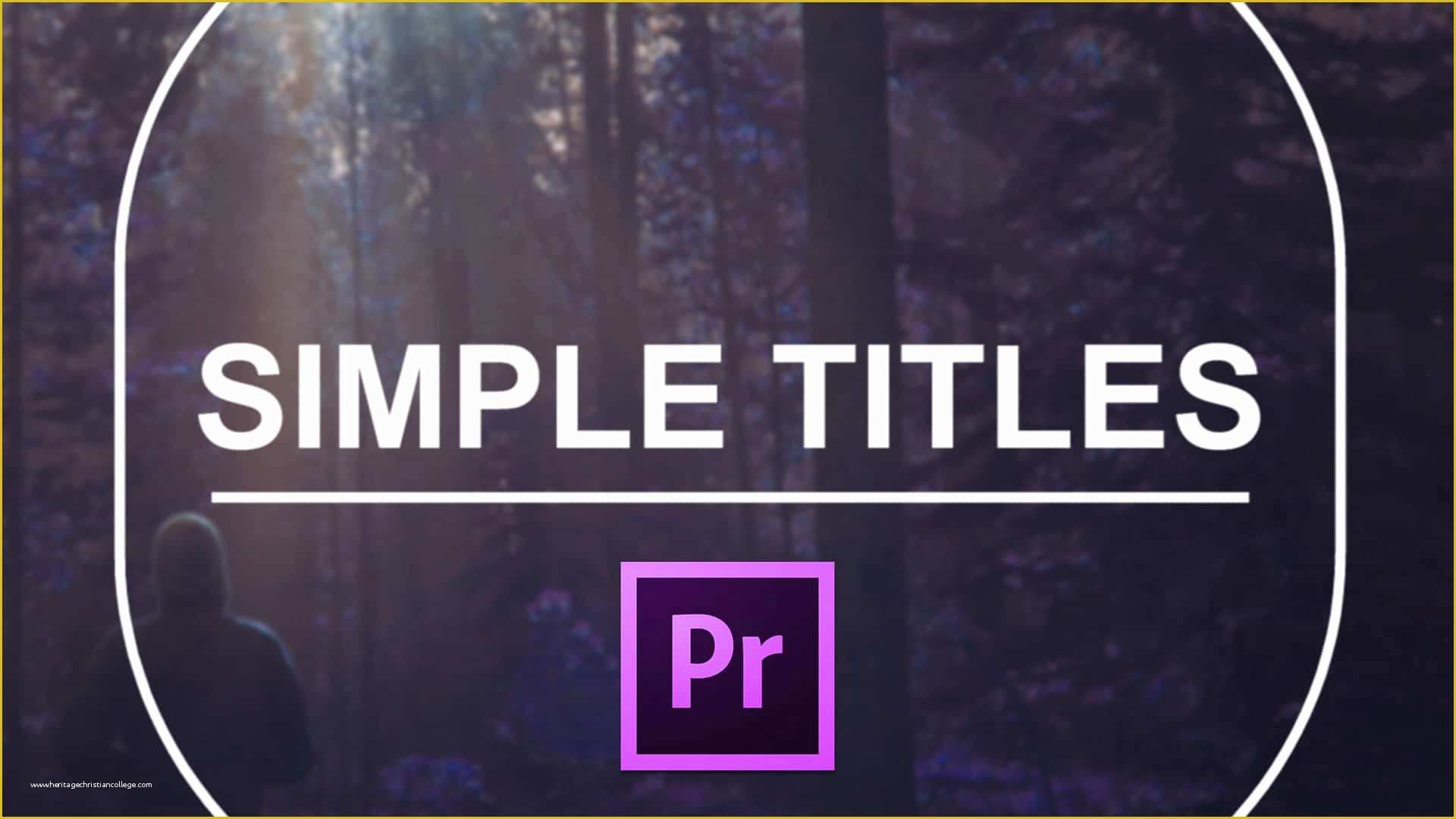 Free Premiere Pro Templates Of Simple Titles for Premiere Pro