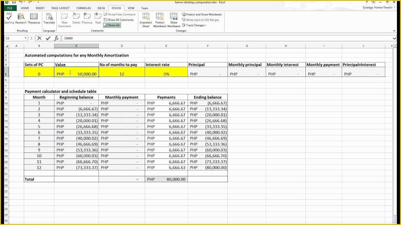 Free Prepaid Expense Schedule Excel Template Of Automated Amortization Calculator Excel