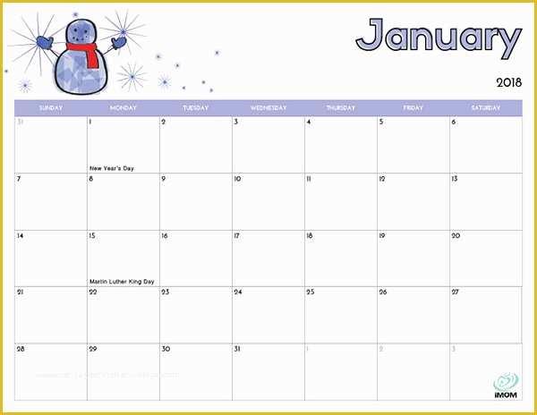Free Preschool Calendar Templates 2018 Of Calendar Printable 2018 Free Printable Calendar