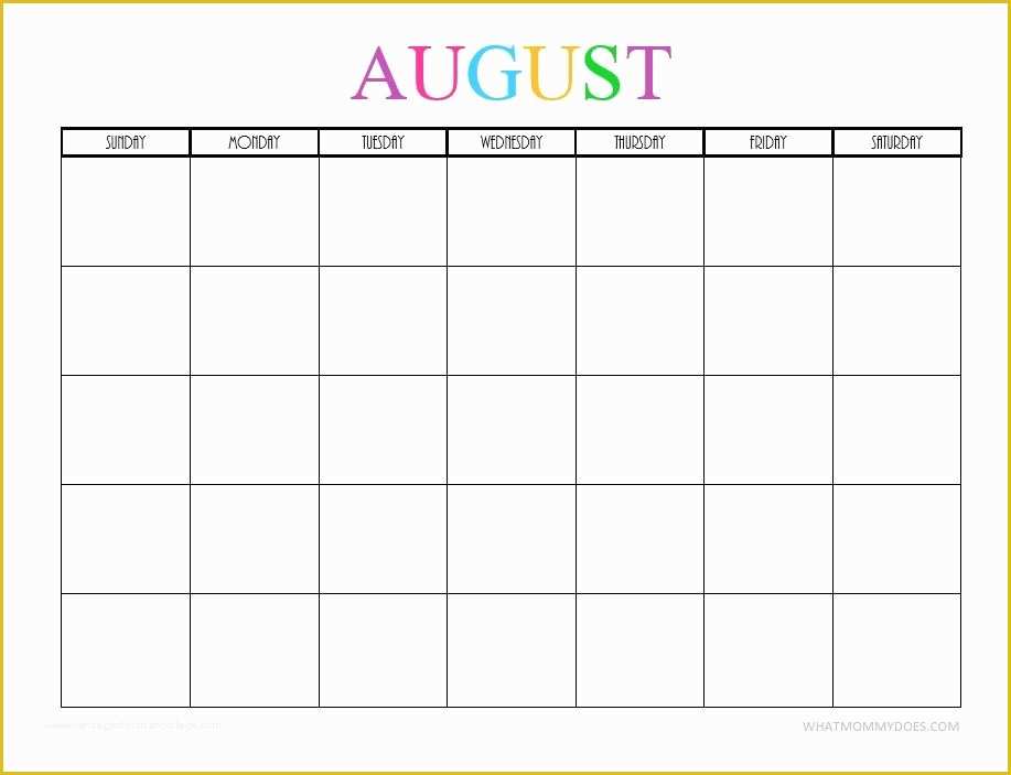Free Preschool Calendar Templates 2018 Of Free Printable Blank Monthly Calendars – 2018 2019 2020